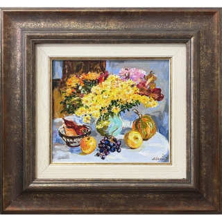 Autumn Still Life with Chrysanthemums