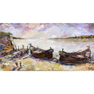 Morning with Two Boats on the Shore