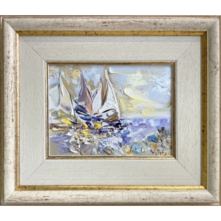 Sailboats in the morning light