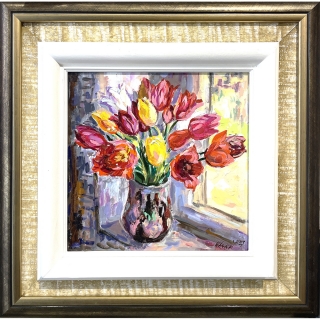 Seventeen Red Tulips