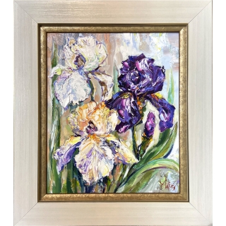 Three Multicolored Irises