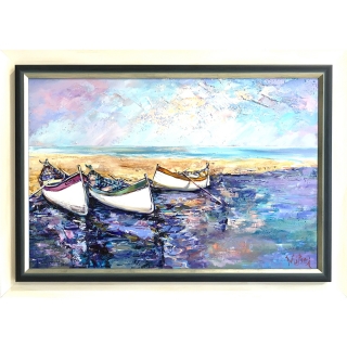 Three Morning Boats on the Shore